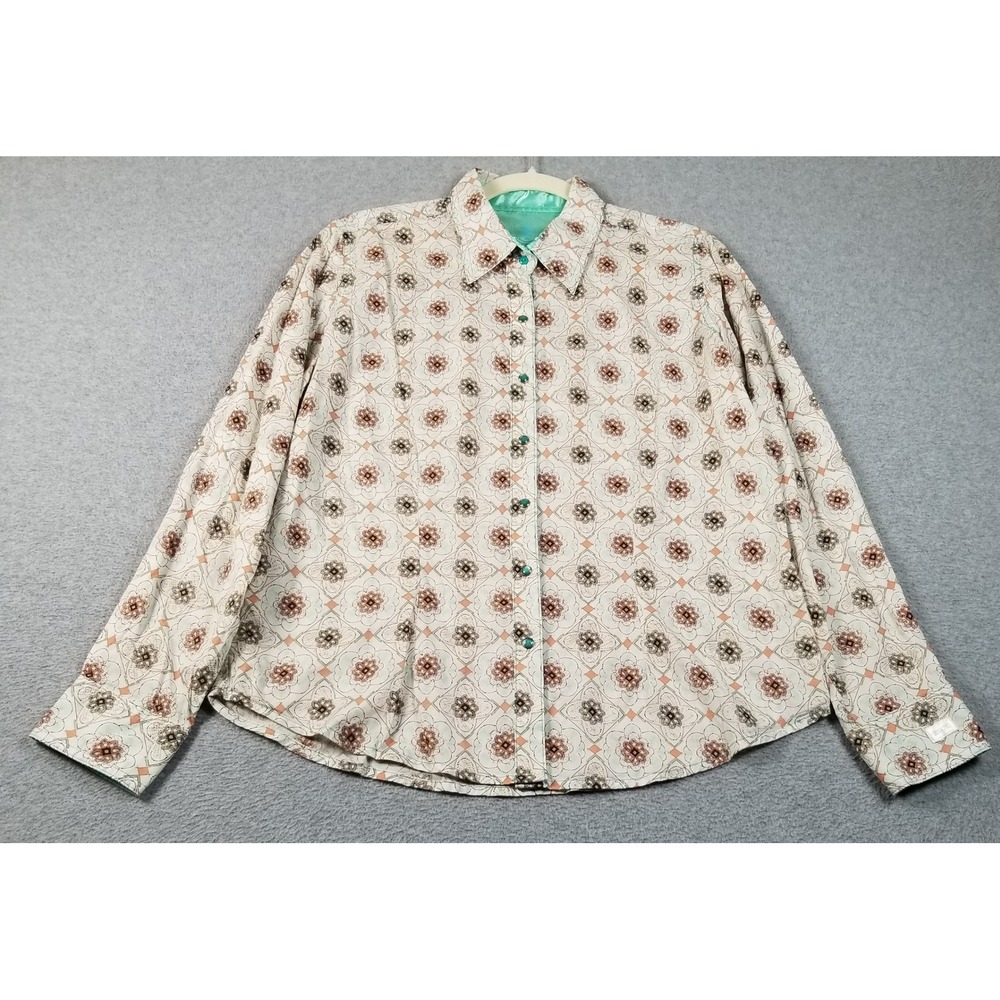Wrangler Twenty X Shirt Women's Large L Floral Western Snap Button Cowgirl Rodeo